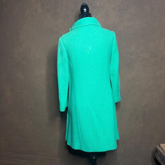 Vintage 1950s Joseph Magnin Emerald Green Wool Coat Mod Swing Style Mid Century - Picture 3 of 16